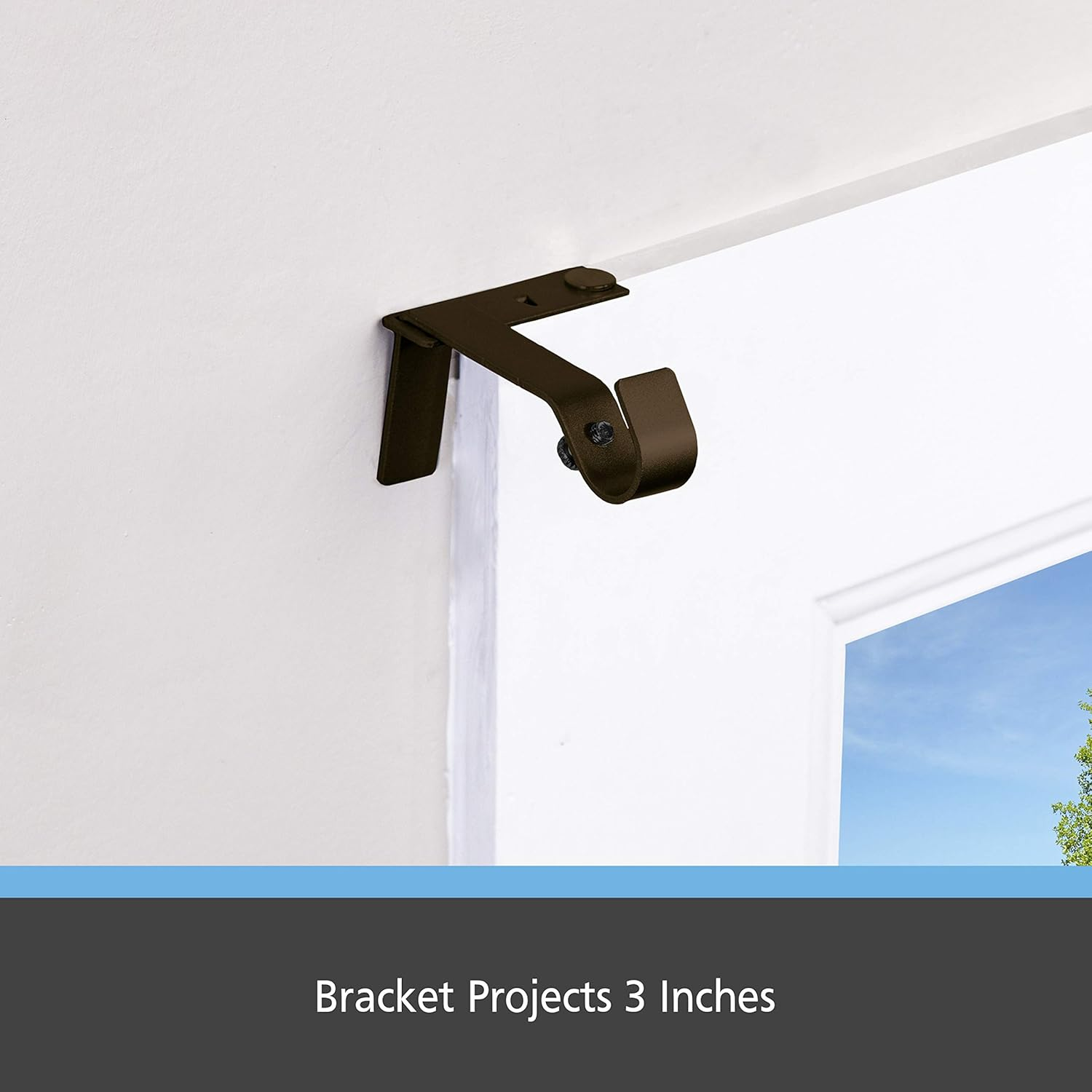 Kenney Fast Fit 5/8" No Measure Curtain Rod Brackets, Oil Rubbed Bronze - Brushed Nickel image number 4