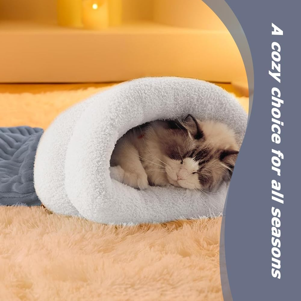 Cat Sleeping Bag Bed, Washable Dog Snuggery, Breathable Semi-Enclosed Cat & Dog Bed, Comfortable Pet Snuggle Sack, Warm Cat Sleeping Beds for Indoor Cats image number 1