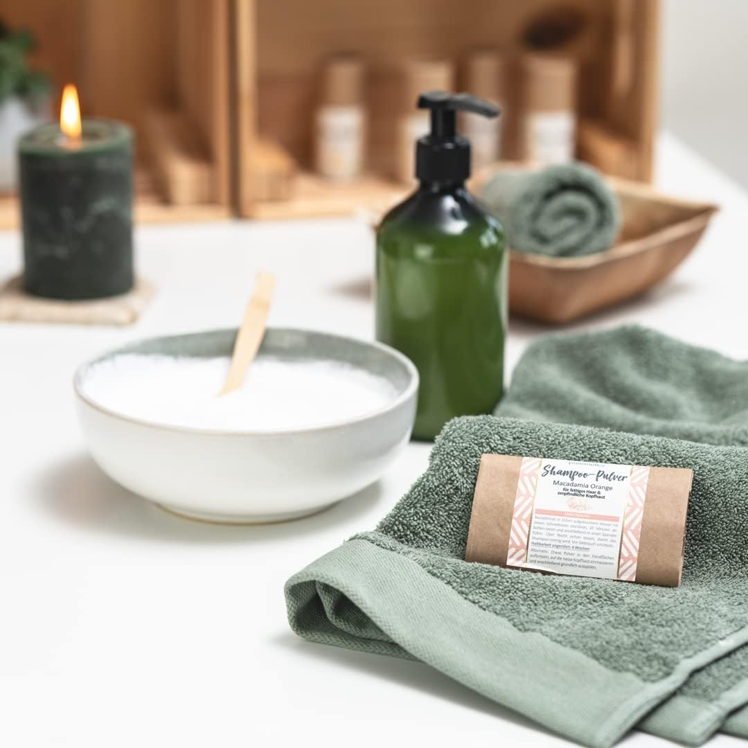 Puremetics Zero Waste Shampoo Powder "Macadamia Orange" (50 G = 200 Ml) for Oily Hair and Sensitive Scalp, Vegan and Plastic-Free image number 5