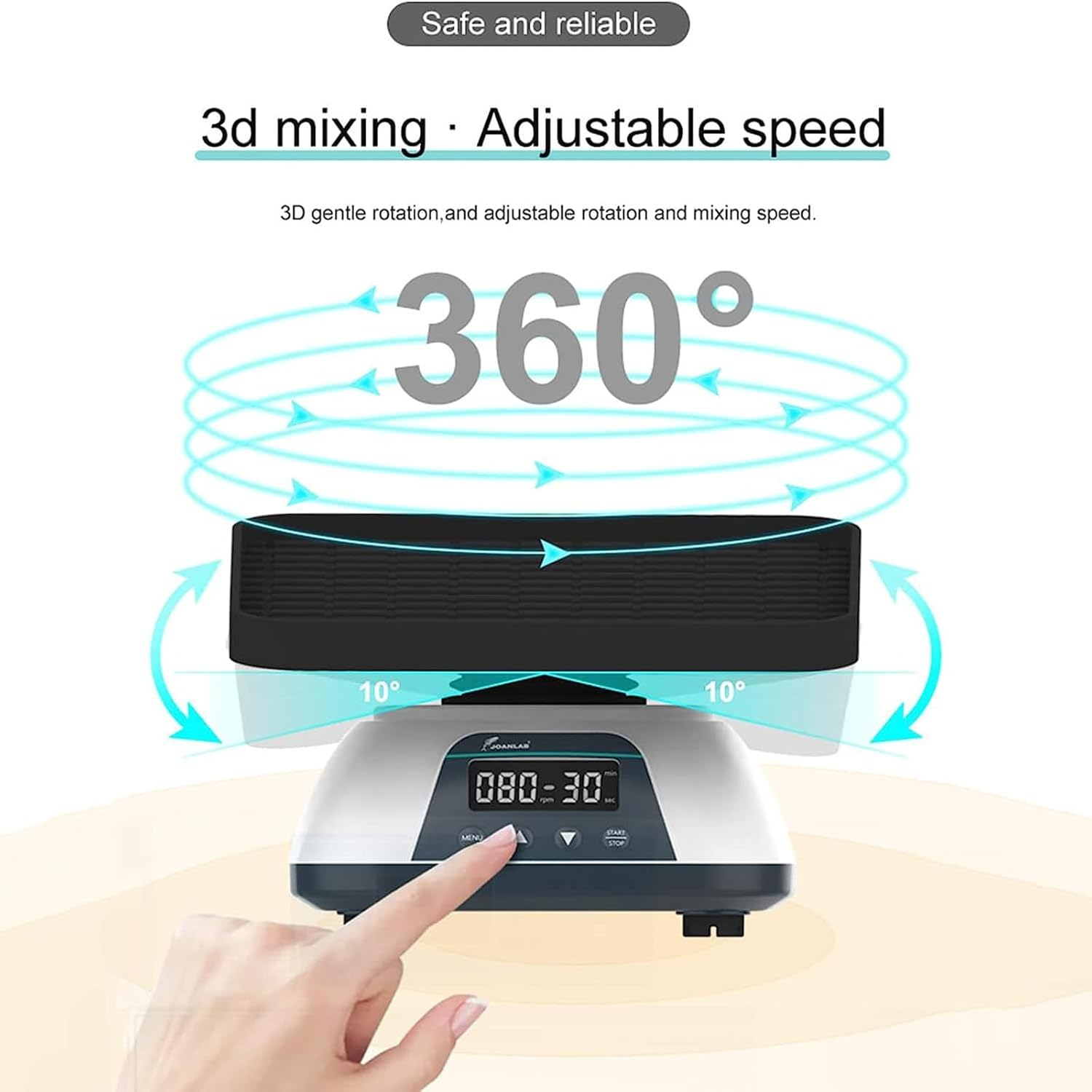 Lab Oratory Orbital Shaker,Digital Orbital Shaker,Adjustable Speed 10-80Rpm,10S-99Min Orbital Rotator Shaker,Digital Lab Orbital Shaker,Led Digital Display,For Labs and Classrooms image number 3