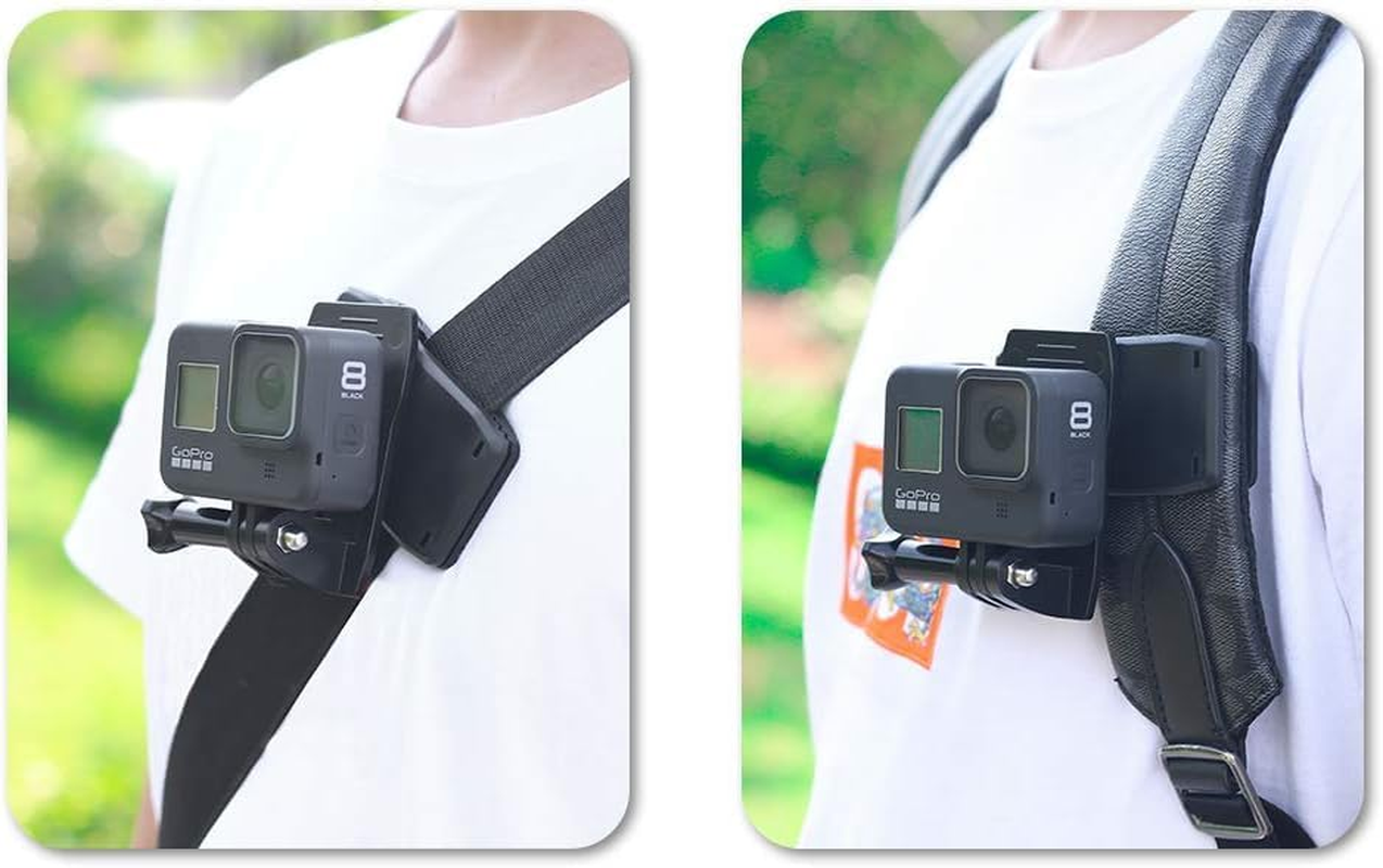 Micros2U Gopro Compatible Backpack Solid-Grip Clip Mount. Rotating Swivel 360 Degree Pivot Quick Release for Strap, Hat, Bag, Rucksack. Suitable for Hero 9 8 7 6 5 4 3, Session & Other Action Cameras image number 2