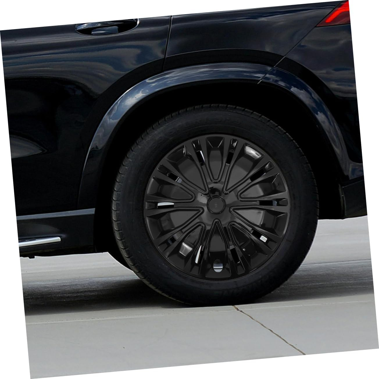 TOGEVAL 15-Inch Automotive Decorative Wheel Hub Covers Full Black Universal Car Hubcaps Rim Cover Accessories for Vehicle Wheels Exterior Modification image number 4