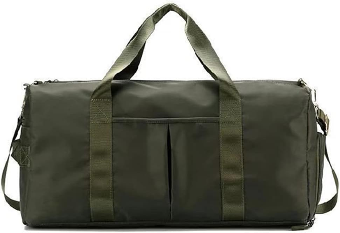 Men and Women'S Travel Bag with Shoe Compartment Sports Tote Gym Bag Weekender Overnight Shoulder Bag, Black, Large