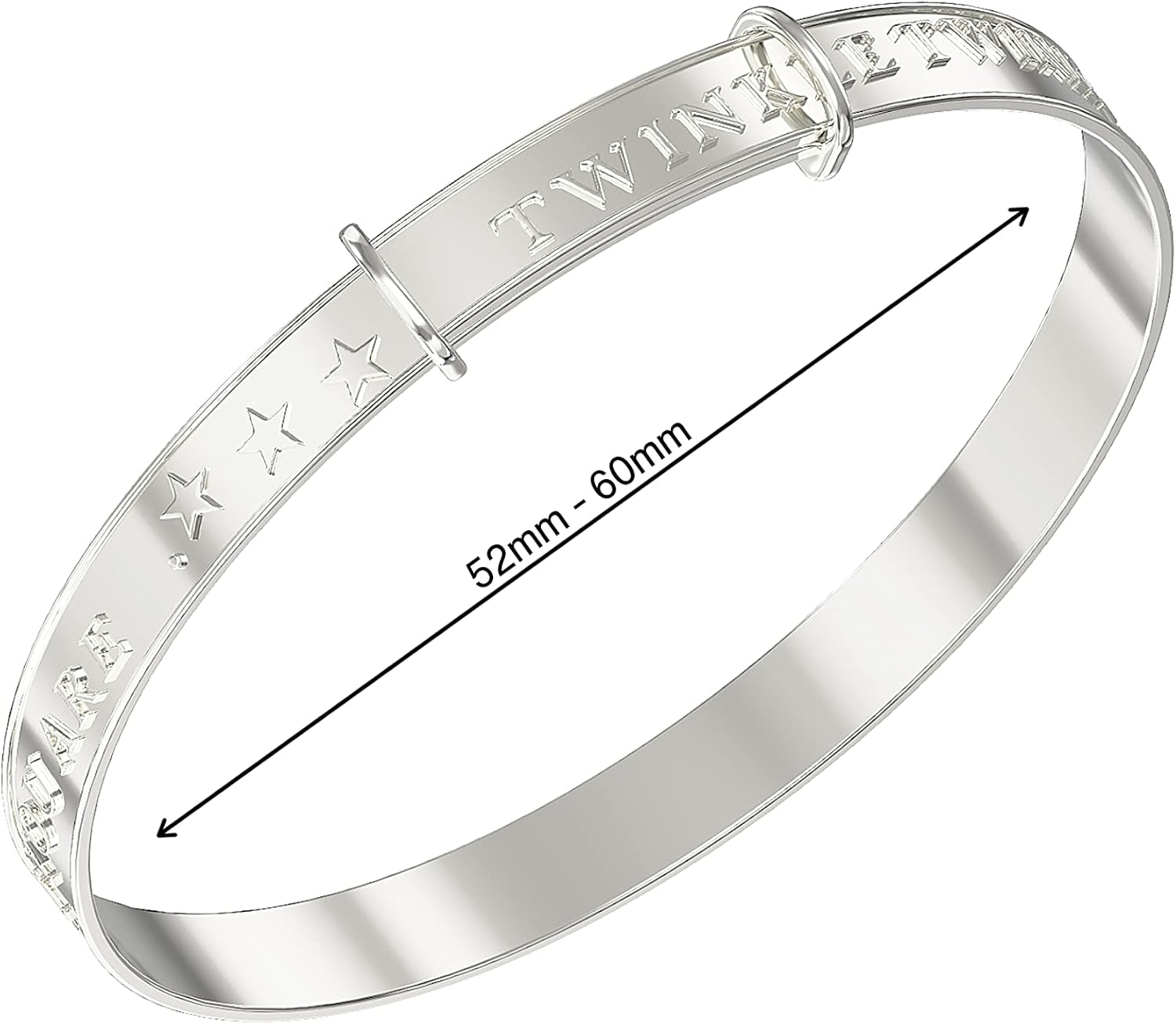 Aeon Jewellery Expanding Baby Bangle - 925 Sterling Silver | Bracelet Engraved with Nursery Rhyme | Perfect as a Christening for a Boy or Girl, 52Mm, Sterling Silver image number 2