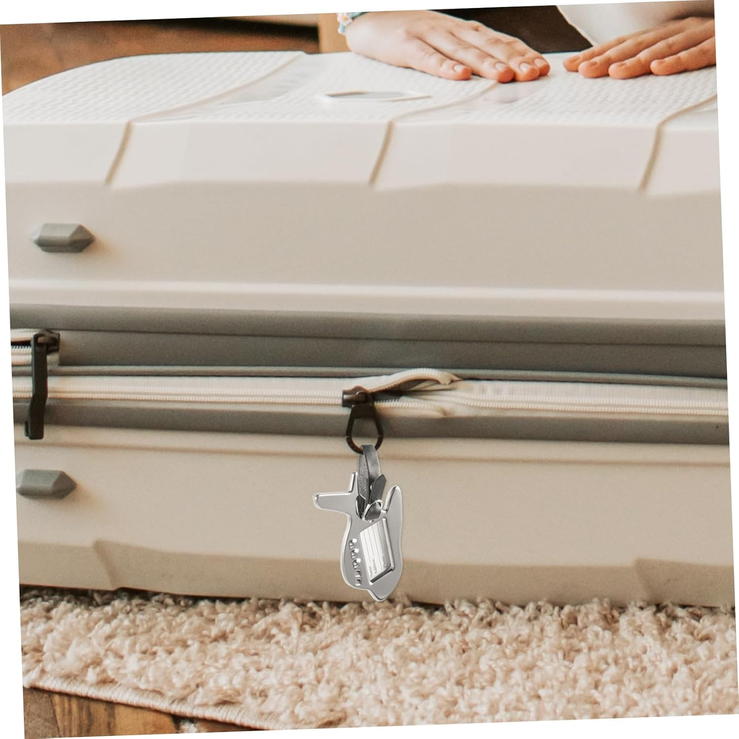 CHILDWEET Metal Suitcase Luggage Tag Airplane Shape Travel Bag Id Tag for Suitcase image number 6