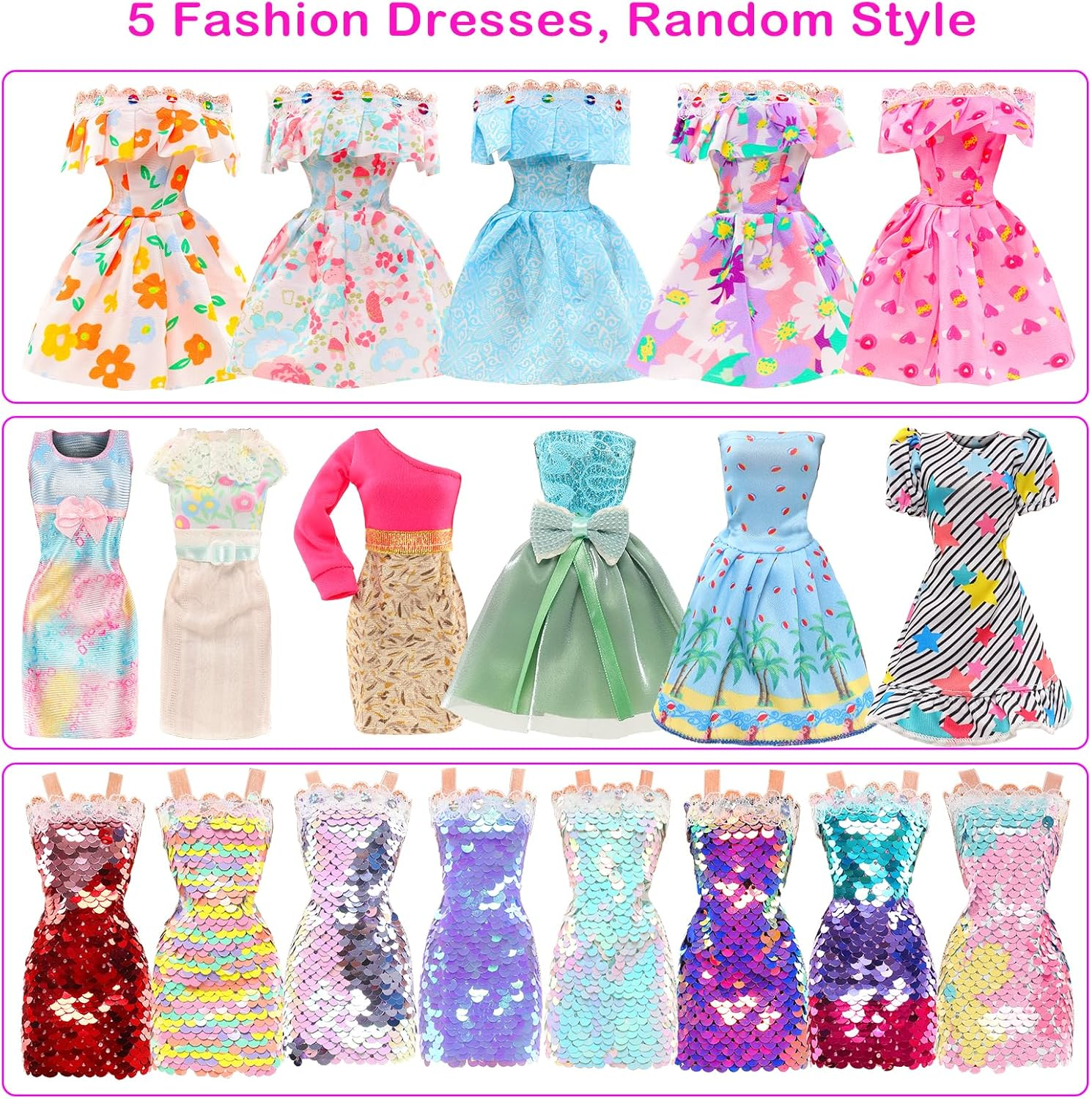 Barwa Lot 20 = 10 Set Fashion Handmade Clothes Outfit Dresses + 10 Pairs Shoes for 11.5 Inch 28 -30 Cm Girl Doll