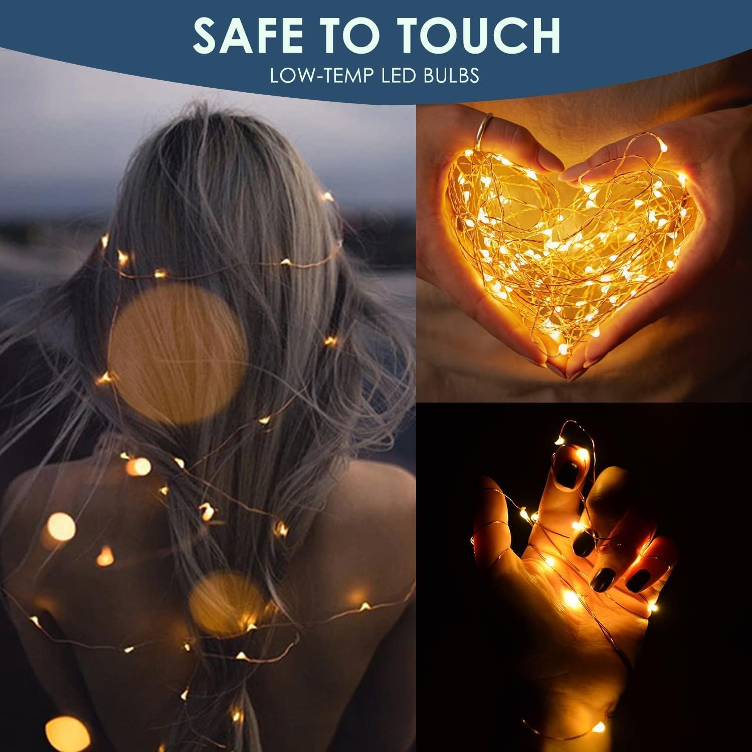 Fairy Christmas Lights Battery Operated, Fyvadio 2Pack 5M/50 LED Warm White String Light, Firefly Starry String Lights DIY, Indoor Lights for Xmas Tree Wedding,Party Events Garden Spring Decoration