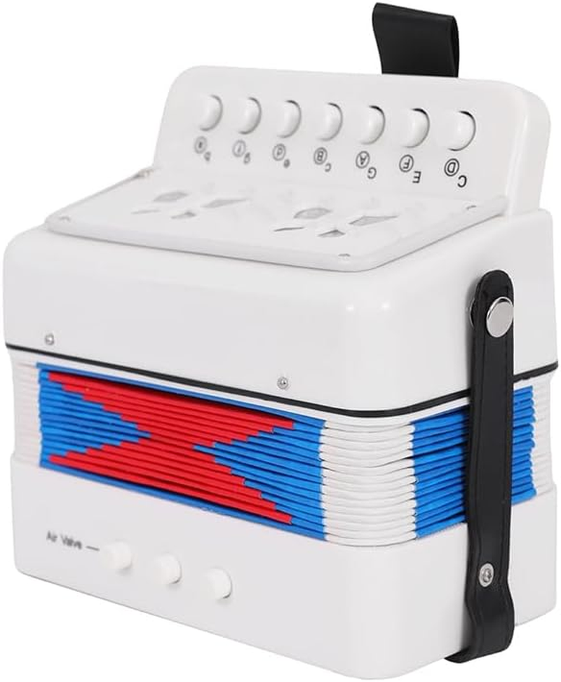 7-Key 2-Bass Accordion ABS Material Musical Instrument for Beginners Lightweight Button Accordion Hand-Eye Coordination Stage Performance