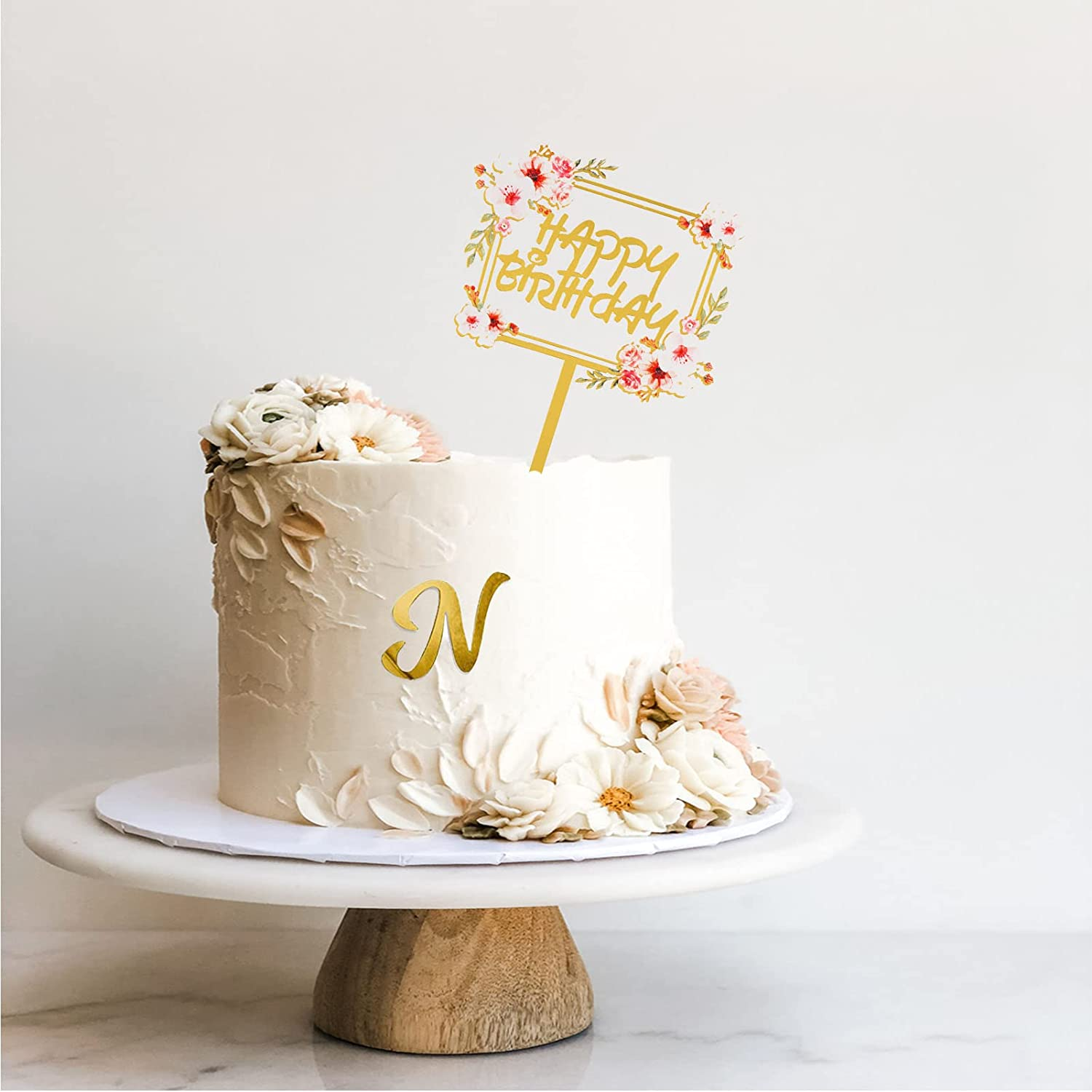 Happy Birthday Cake Toppers,Cake Decorations DIY Personalized Name,A-Z Letter Mirrored Gold Cake Decorating with Happy Birthday Plugin(29Pcs) for Party,Wedding,Baby Shower image number 6