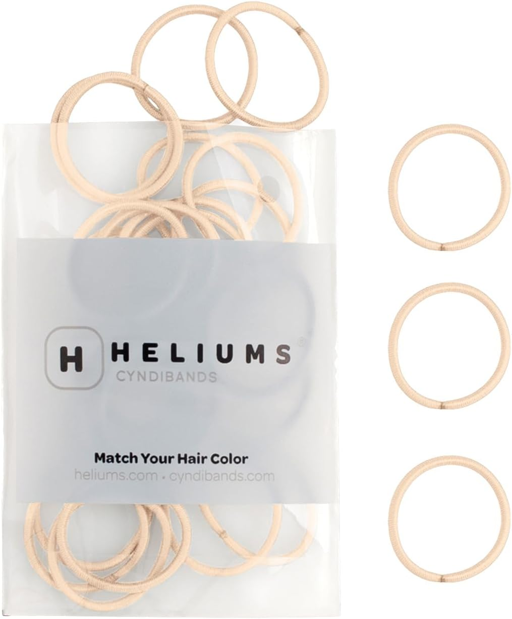 Heliums Small Hair Ties - Navy Blue - No Damage Mini 1 Inch Reusable 2Mm Elastics for Thin Hair and Kids, Neutral Ponytail Holders - 48 Count