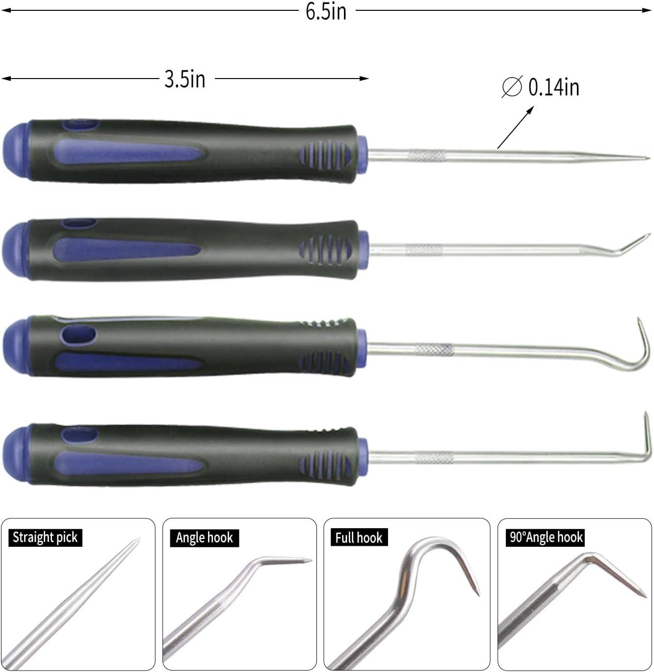 Wetado Pick and Hook Set, Automotive Pick Tool Set for Car Auto Oil Seal/O-Ring Seal Gasket Pick Mini Hooks Puller Remover (4PCS)