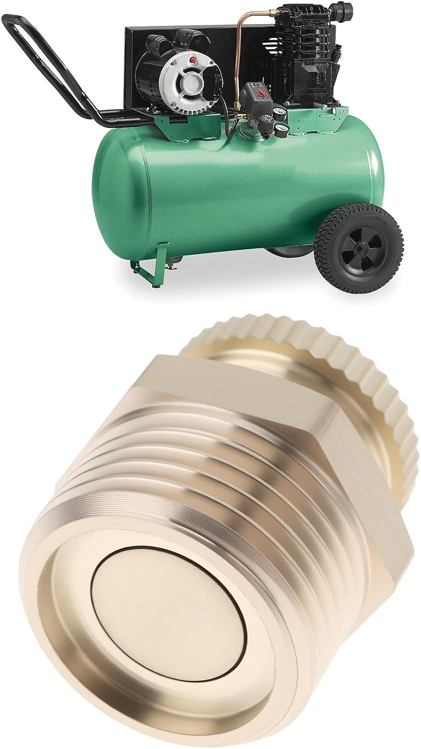 2Pcs 3/8"BSPP Male Thread Air Compressor Drain Valve 9Mm ID Brass image number 1