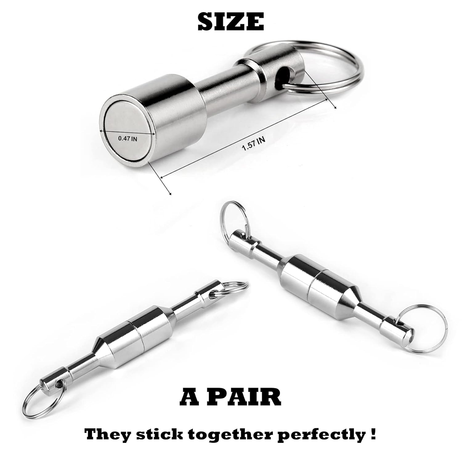 WELLZEER Keychain Magnet for Testing Brass,Keychain Pocket Magnets for Purse with Strong Magnetic Rare Earth Neodymium,Gold,Silver, Jewelry,Ferrous Metals Test Magnet (2Pack-D12Mm) image number 3