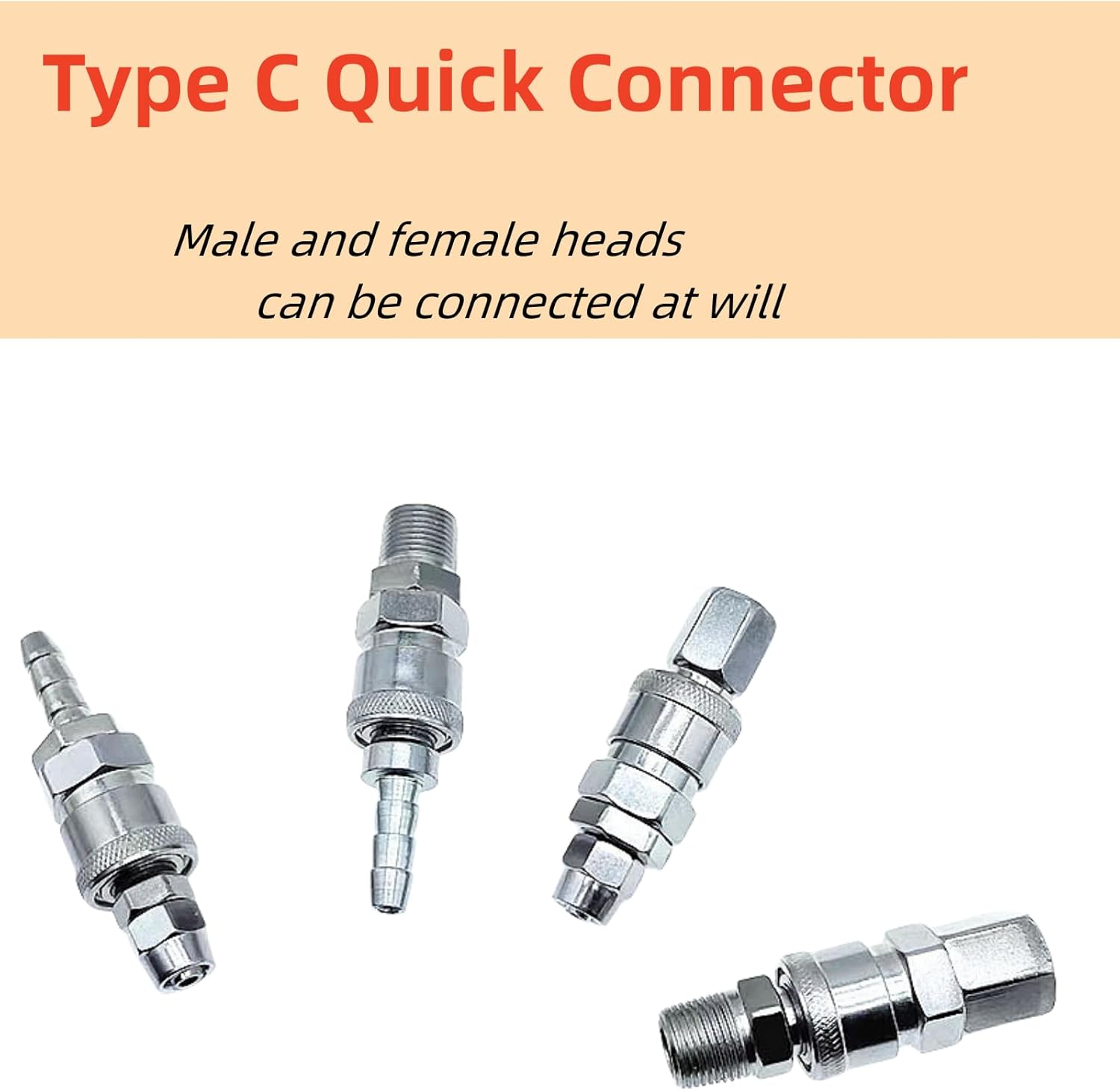 MTJNYZA 18Pcs Air Hose Quick Connect,Air Compressor Connector Coupler Pneumatic Quick Fittings Set,Pneumatic C-Type Quick Coupler&Sp20/Pp image number 3