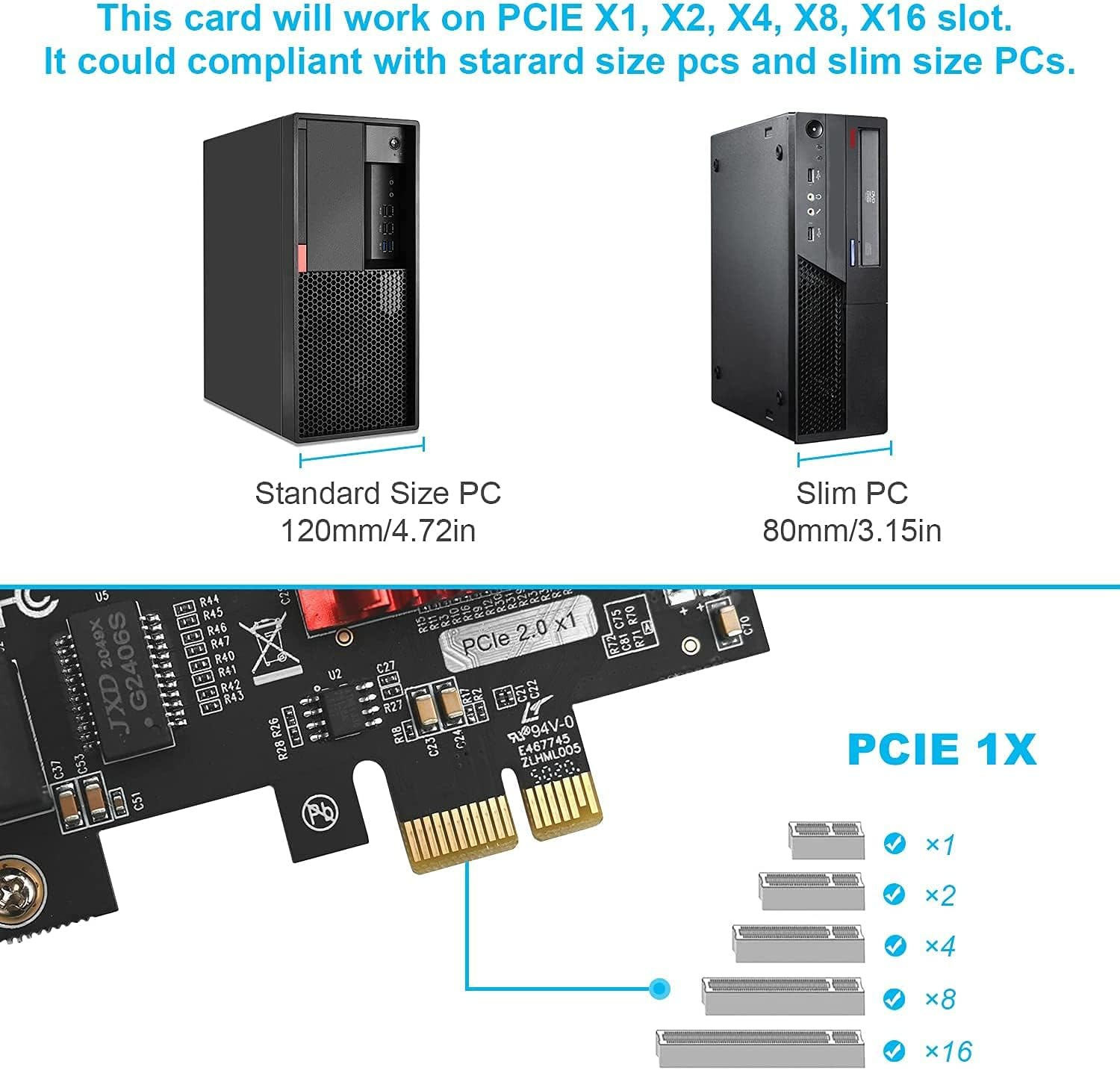 Dual-Port Pcie Gigabit Network Card PCI Express Gigabit Ethernet Adapter with Intel 82576/82575 Ports PCI Express NIC Support PXE for Windows/Windows Server/Linux/Freebsd/Dos with Low Profile image number 3