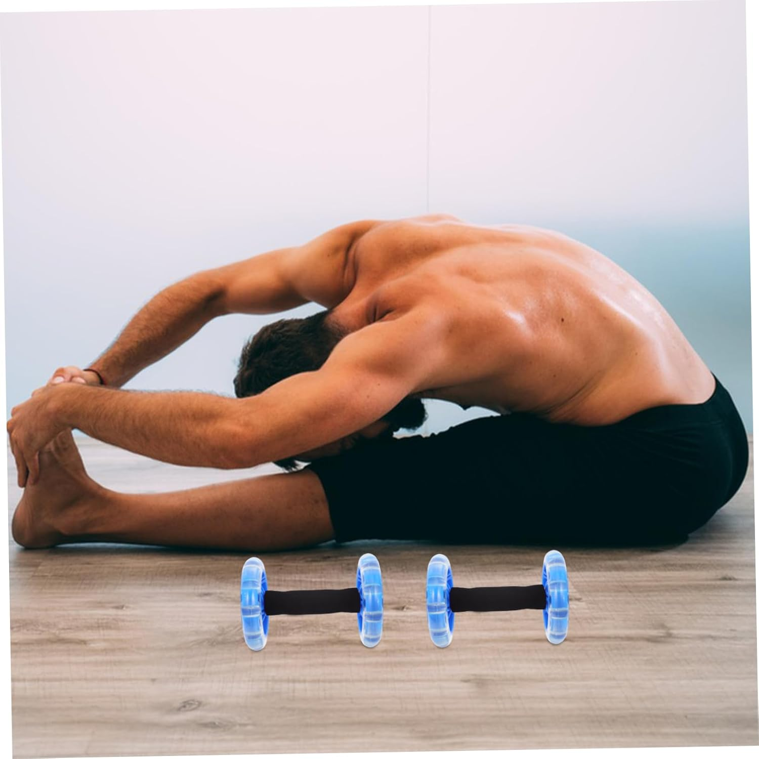 JOINPAYA Twin-Wheel Fitness Wheel for Core Strength Training Abdominal Exercise Machine Fitness Roller for Home Gym Use Helps in Tummy Control image number 6