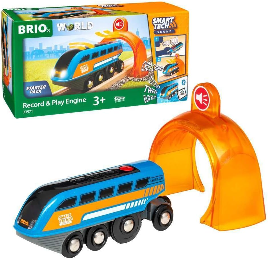 BRIO 33971 Smart Tech Record & Play Engine &ndash; Interactive Wooden Train Engine with Sound Recording, Compatible with BRIO Railway Sets for Kids 3+ Years image number 4
