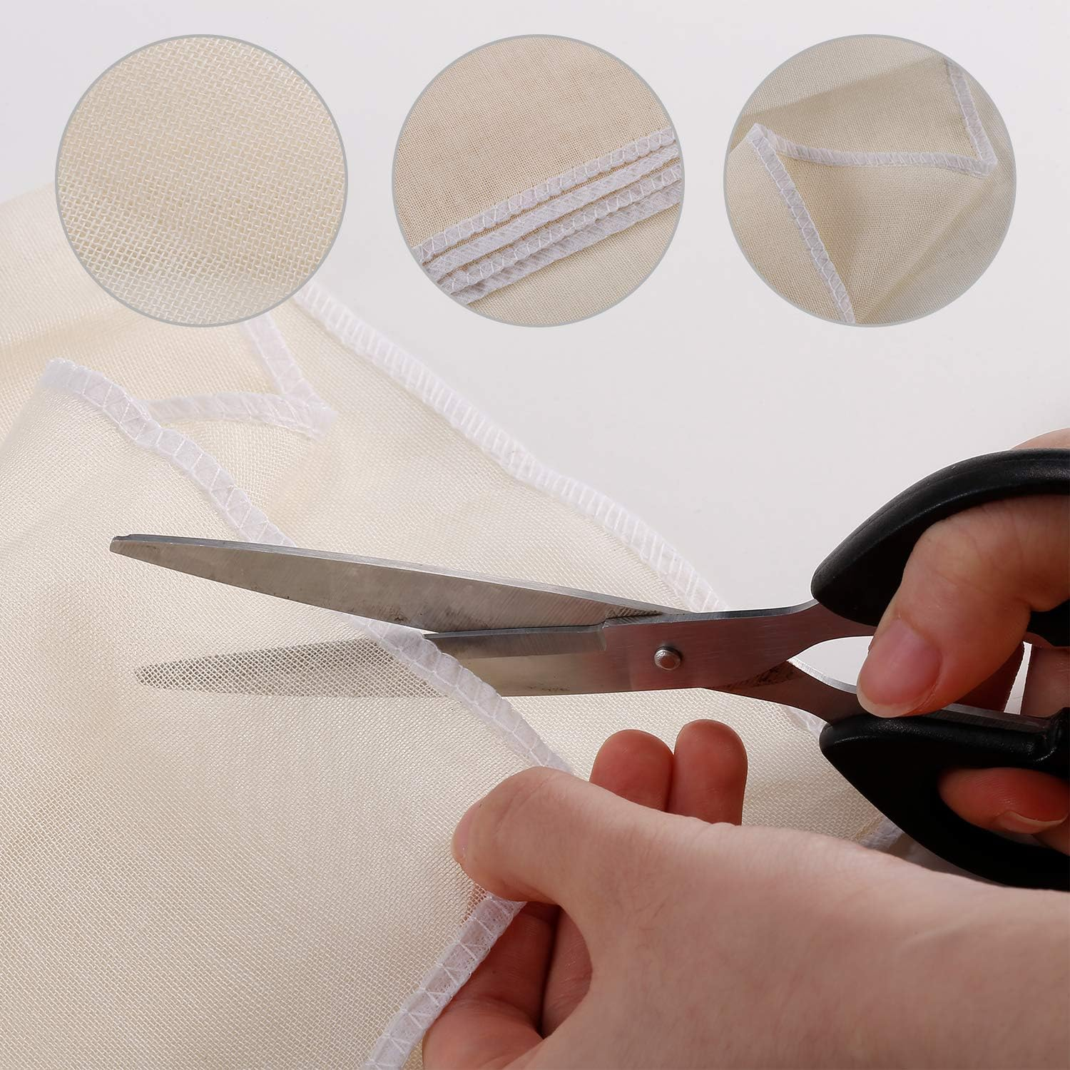 Xelnaga 5 Pack Muslin Cloths Reusable for Straining, 100% Unbleached Pure Cotton Cheesecloth, Soft Square Cheese Clothes Weave Fabric Filter for Cooking, Baking (50 X 50 Cm Food Strainer Cloth)