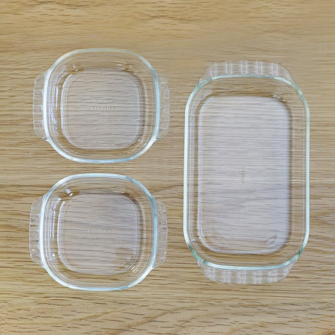 HARIO HTZ-2808 Heat Resistant Glass Toaster Dish, Set of 3, Made in Japan image number 2