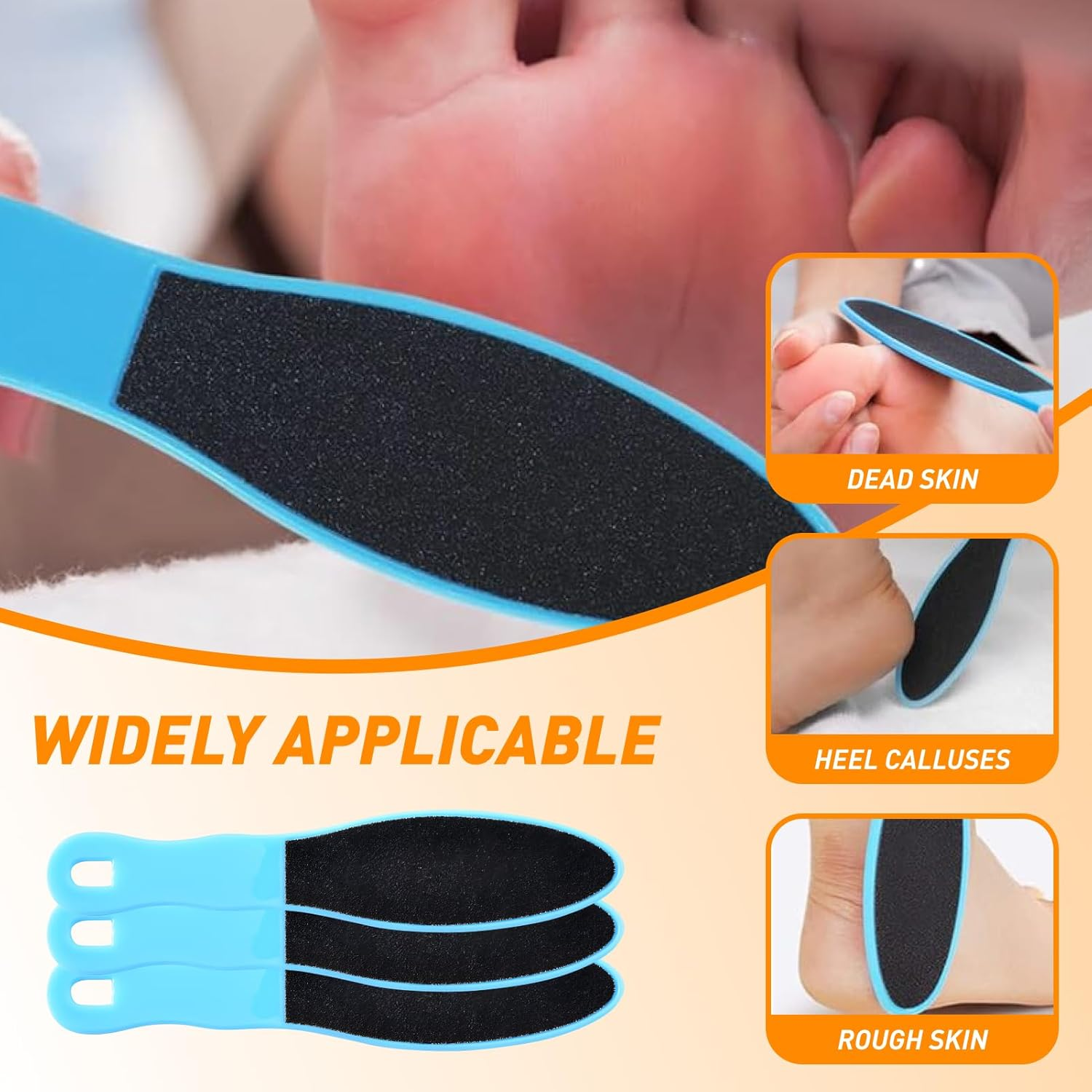 Batheidon Pack of 12 Callus File Foot File Set Double-Sided 16 X 3.5 Cm Foot Rasp for Callus Removal, Reusable Foot Files for Dry Cracked Feet, Wet and Dry image number 1