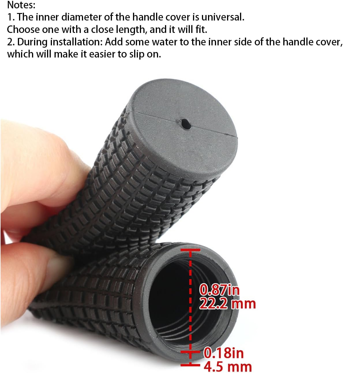 2 Pcs Black anti Slip Bike Bicycle Long/Short Handlebar Grips for Twising Shifter, Shockproof anti Slip MTB Parts, Soft TPR Rubber Handlebars, Headsets and Stems(Long Short) ﻿ image number 2