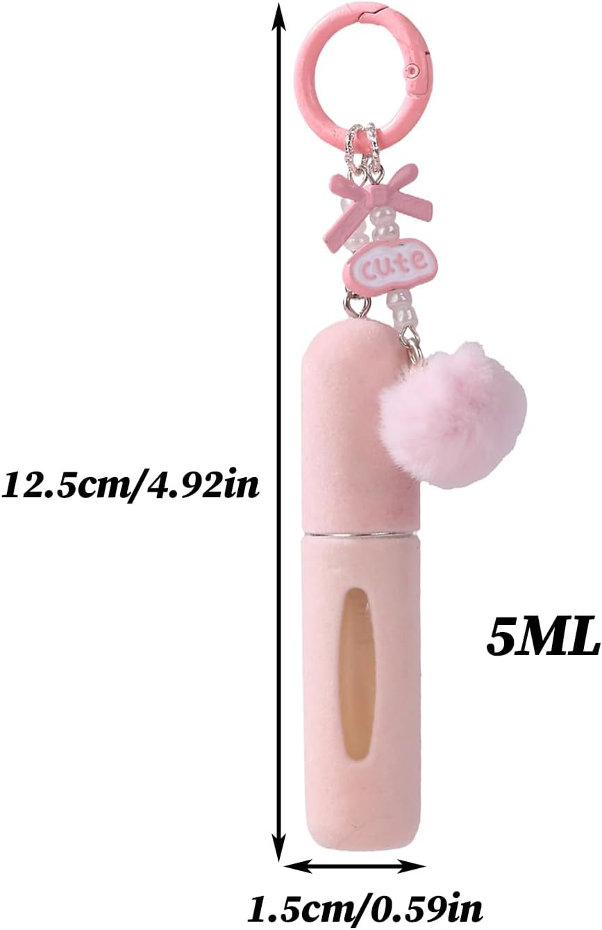 Nybhyjka Perfume Spray Bottle - 5Ml Portable Atomizer Plush Keychain | Refillable Perfume Spray Atomizer Bottle | for Business Airplane Business Outdoor School Birthday Valentines - Lavender image number 7