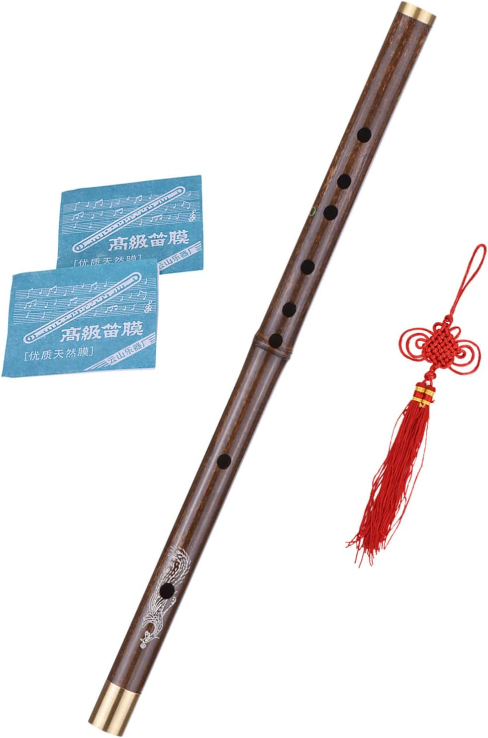 Yasao Professional Black Bamboo Dizi Flute Traditional Handmade Chinese Musical Woodwind Instrument Key of C Study Level image number 2