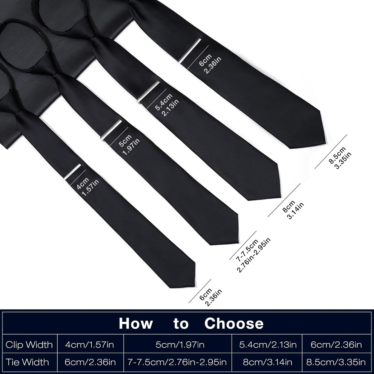 HONEY BEAR 1.97/2.12/2.36Inch Mens Tie Clip Bar - Normal Size for Business Wedding Gift,5/5.4/6Cm image number 5