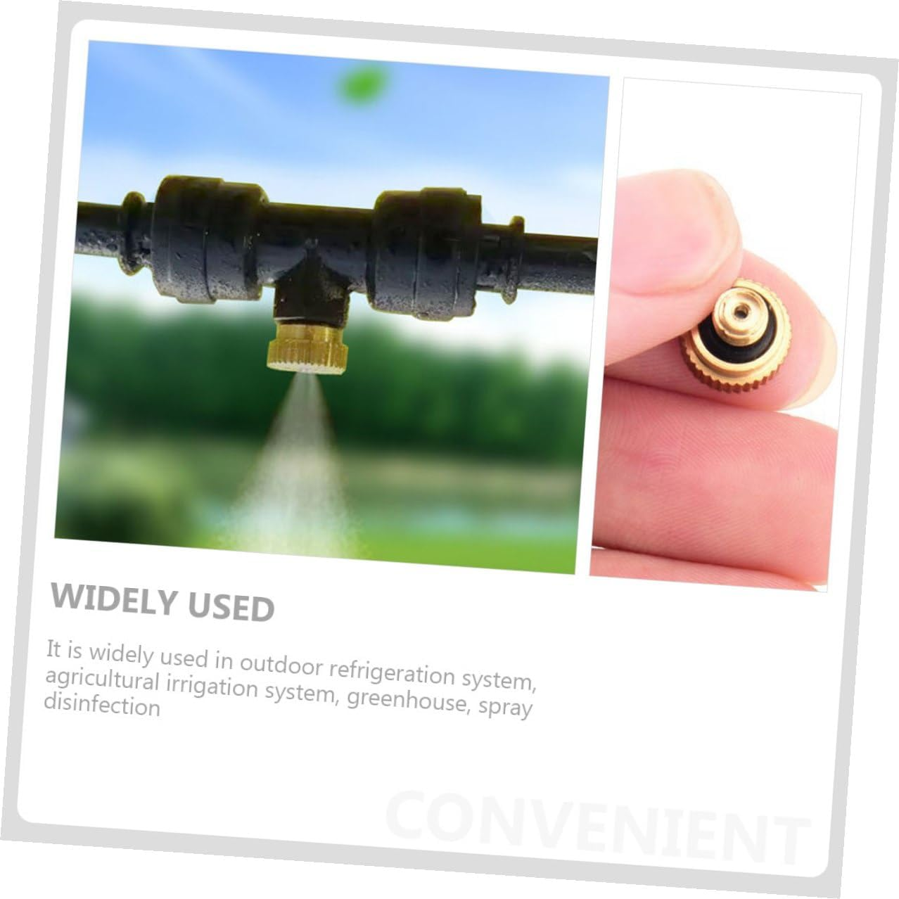 12Pcs Brass Misting Nozzle Heads Low Pressure Atomizing Spray for Outdoor Cooling System Garden Hose Nozzles with Self-Sealing O-Rings Lawn Watering Equipment image number 3