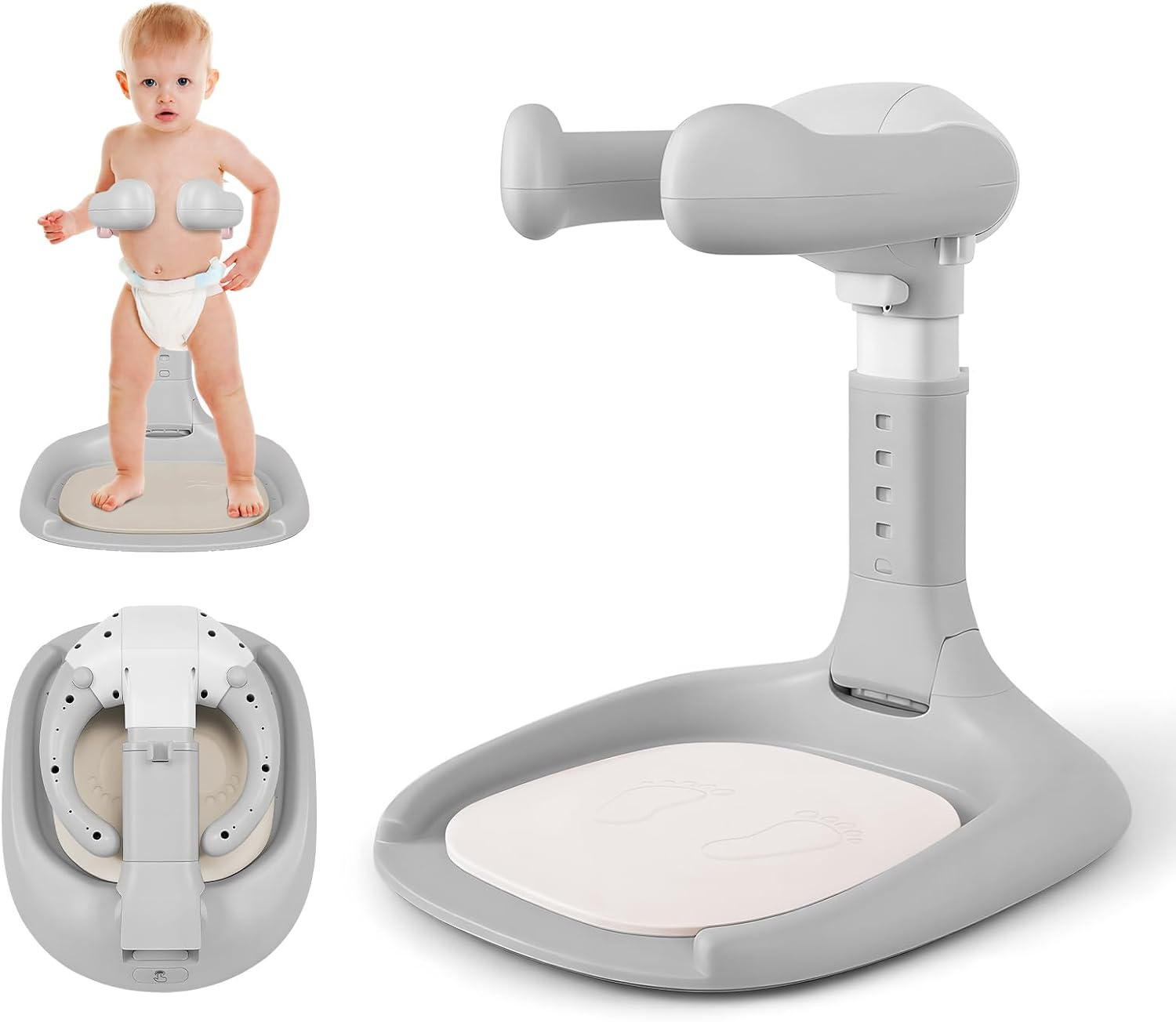 Adjustable Baby Bath Stand, Portable Foldable Shower Rack with Non-Slip Base, Stable & Convenient Design, No Assembly Needed (Yellow)