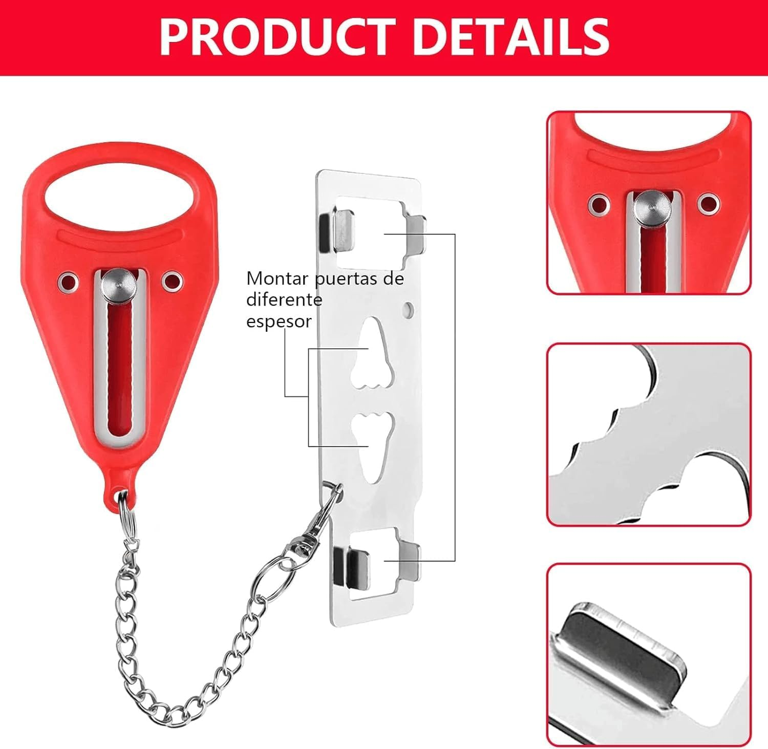 2Pcs Portable Door Lock Extra Locks for Additional Privacy and Safety,Door Lock Home Security Door Lock Travel Lockdown Locks,Portable Door Lock Home Security Door Lock Travel Lockdown Lock Door Lock image number 2