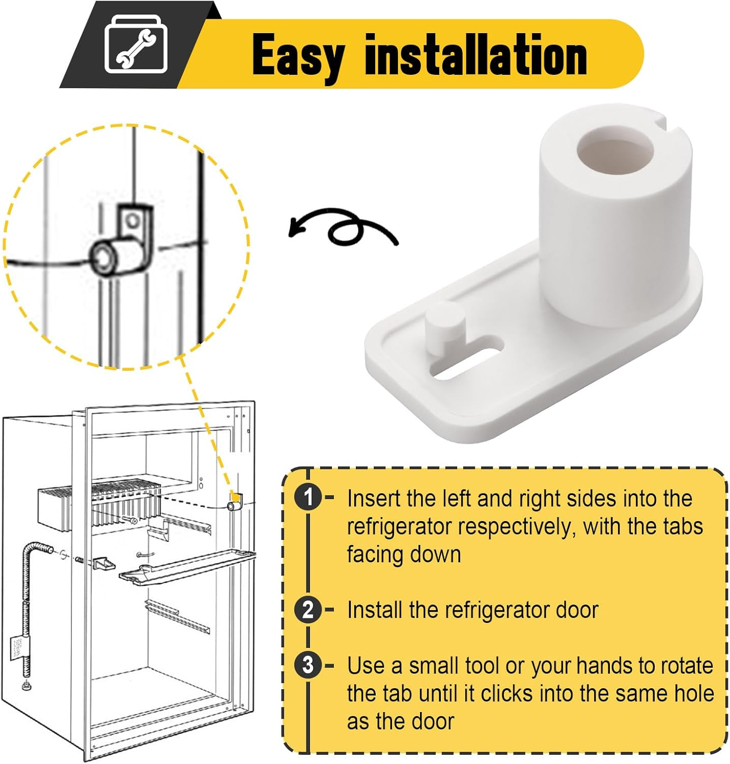 Upgrade for Dometic Freezer Door Spring Housing, Pair of Rv Refrigerators Parts 2002236004 2002236012 Fit for Electrolux/Dometic Series 4/Instamatic Rv/Camper/Caravan 2-Way 3-Way Freezer Doors