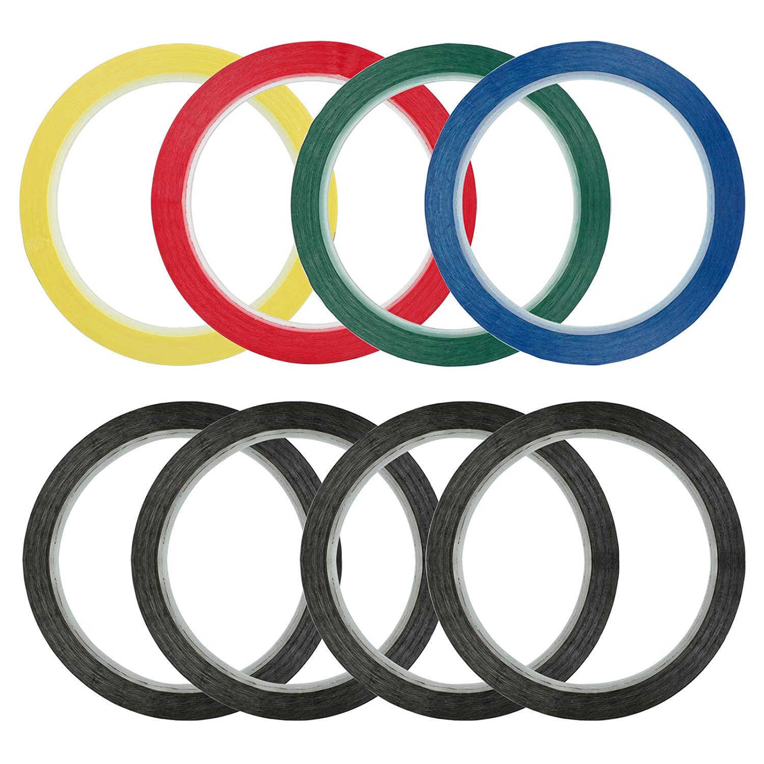 Whiteboard Tape Grid Marking Tape, Kissdate 3 Mm Width Colored Self Adhesive Whiteboard Gridding Tape Chart Tape for Office Grid Marking (8Pack) image number 3