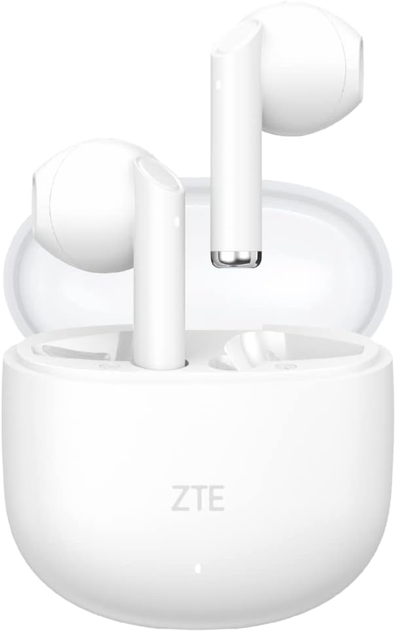 ZTE Buds 2 Wireless Earbuds, TWS, Bluetooth 5.3, 25 Hours Battery, HD Microphone, Touch Control, Voice Assistant, IPX4 Water Resistance, USB-C Charging, White image number 4