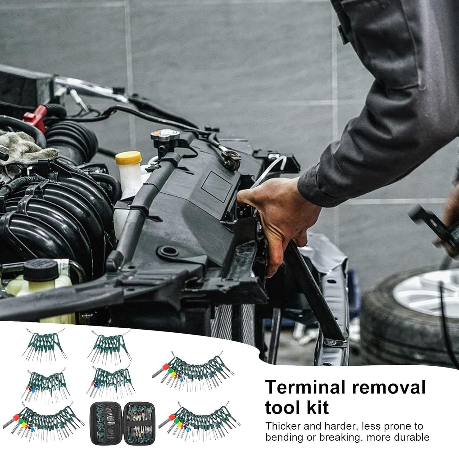 Wire Terminal Removal Tool - Auto Electrical Wiring Terminal Kit,Depinning Tool Electrical Connector Pin Removal Tool Kit, 172X Vehicle Wire Terminal Repair Tool image number 5