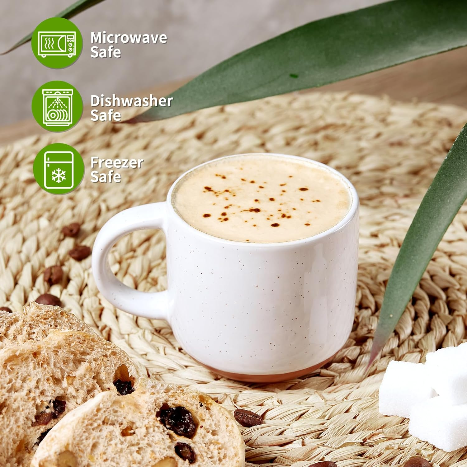 Morandi Color Ceramic Mini Espresso Cups Set of 6, 5 Oz Expresso Mugs with Handle, Porcelain Coffee Mugs Demitasse Cups, Modern Style Cups, Microwave Dishwasher Safe Suit for Espresso Machine image number 2