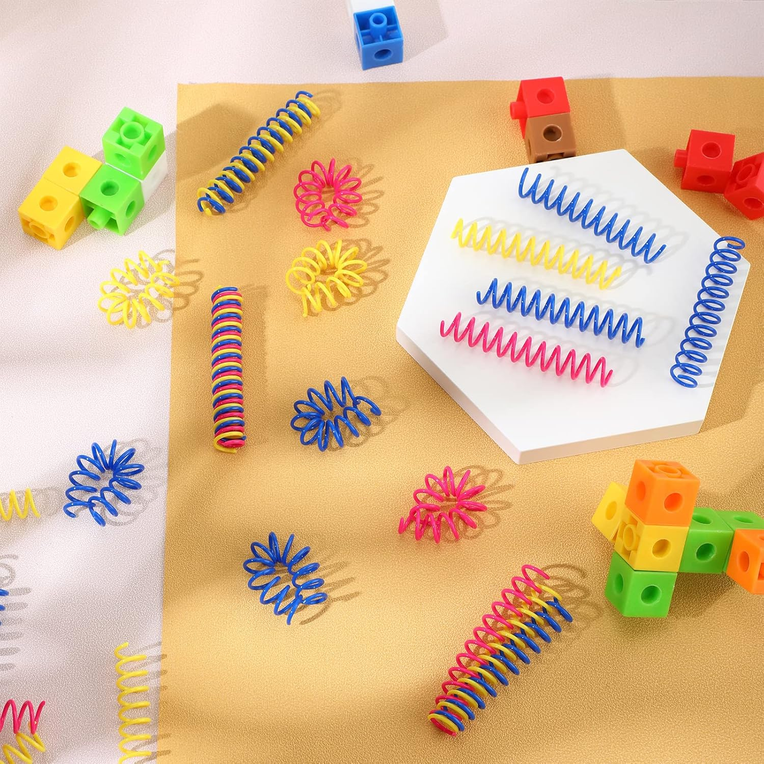 Charniol 60 Pcs 3 Inch Cat Spring Toys, Plastic Coil Spiral Springs Kitten Interactive Colorful Cat Toys for Indoor Swatting Biting Chasing, Active Healthy Fitness Play image number 5