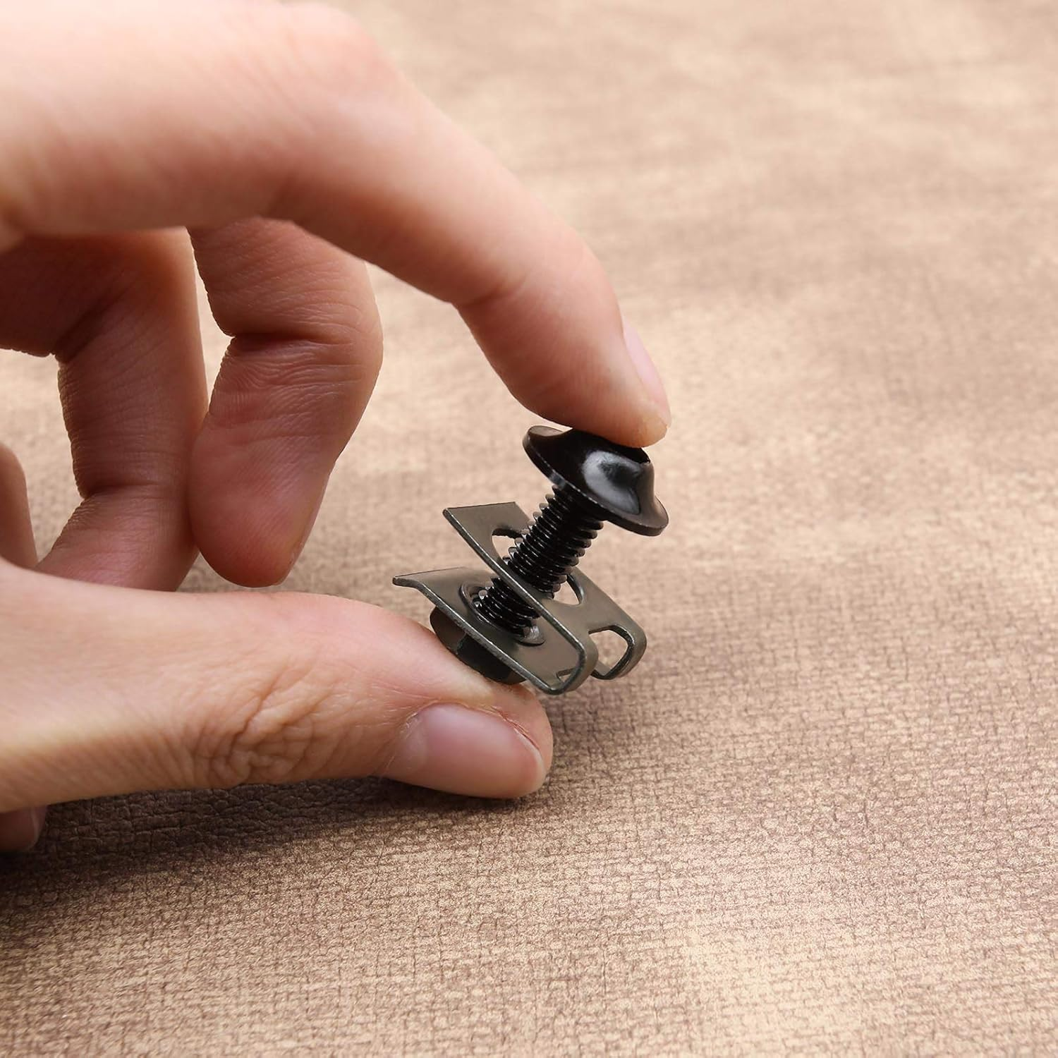 Emsea 40Pcs Motorcycle Fairing Bodywork M5 M6 Bolts & Spring Spire Speed Fastener Clip Nuts Kit Fit for Most Motorbikes Black image number 1