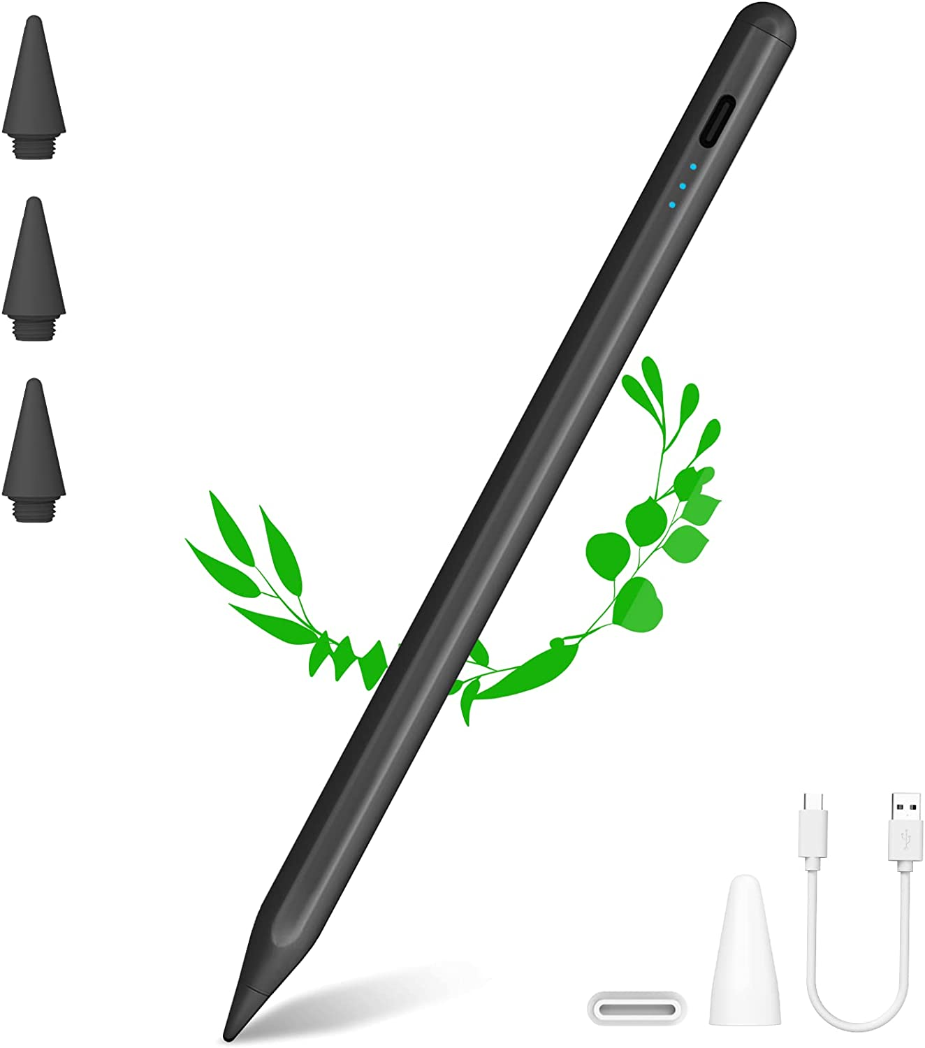 Stylus Pen for Apple Ipad 2025-2018, 2X Fast Charge/Palm Rejection, Tilt Function, Pencil for Ipad A16 11Th/10Th/9Th-6Th Gen., Pro 11"/12.9"/13" M4, Air M2 M3 11/13"/5Th-3Rd, Mini A17 Pro/6Th/5Th