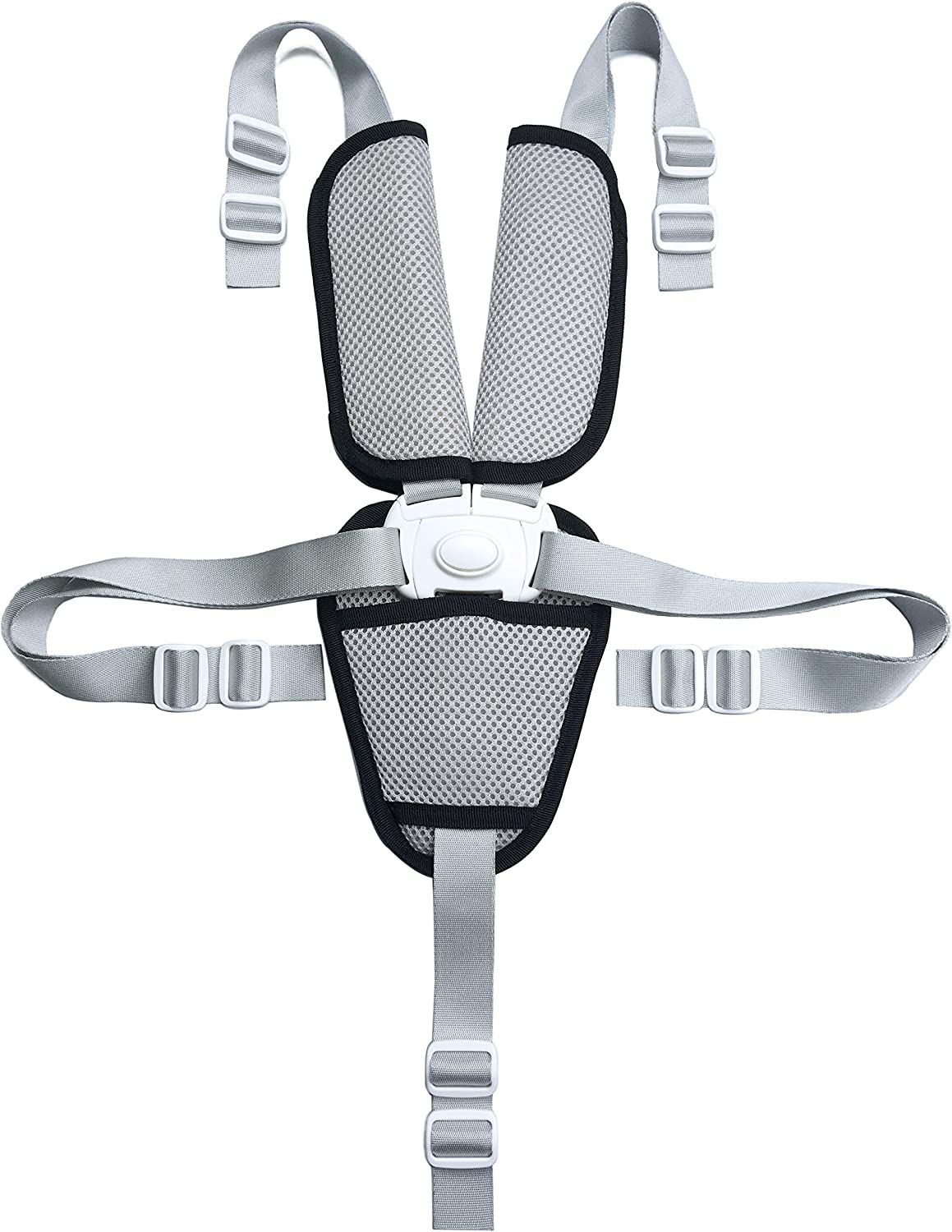 ZARPMA High Chair Security Straps, Replacement 5 Point Children Safety Harness with Shoulder Guarding Pads Convertible Straps for High Chair Pram Buggy Kid Pushchair image number 5
