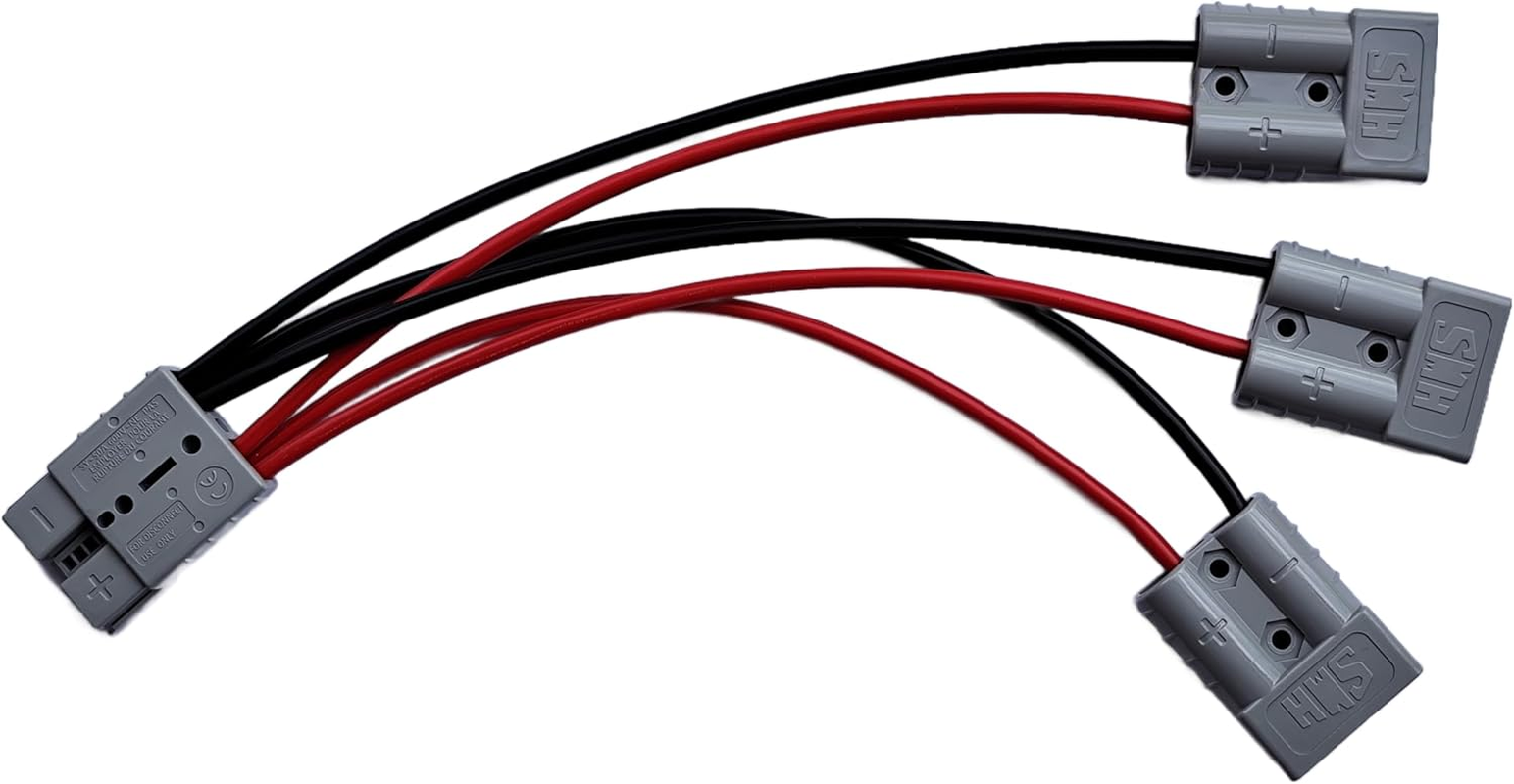 Custom Power Cord 50A Anderson Connector Y Adaptor. Custom Output Number, Length. (3 Outputs, 6Mm^2 Wire, 0.3M) image number 1