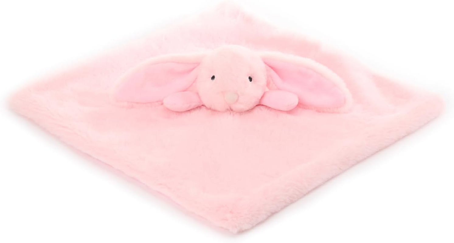 Apricot Lamb Stuffed Animals Pink Bunny Rabbit Security Blanket Infant Baby Lovey (Pink Bunny, 13 Inches) image number 2