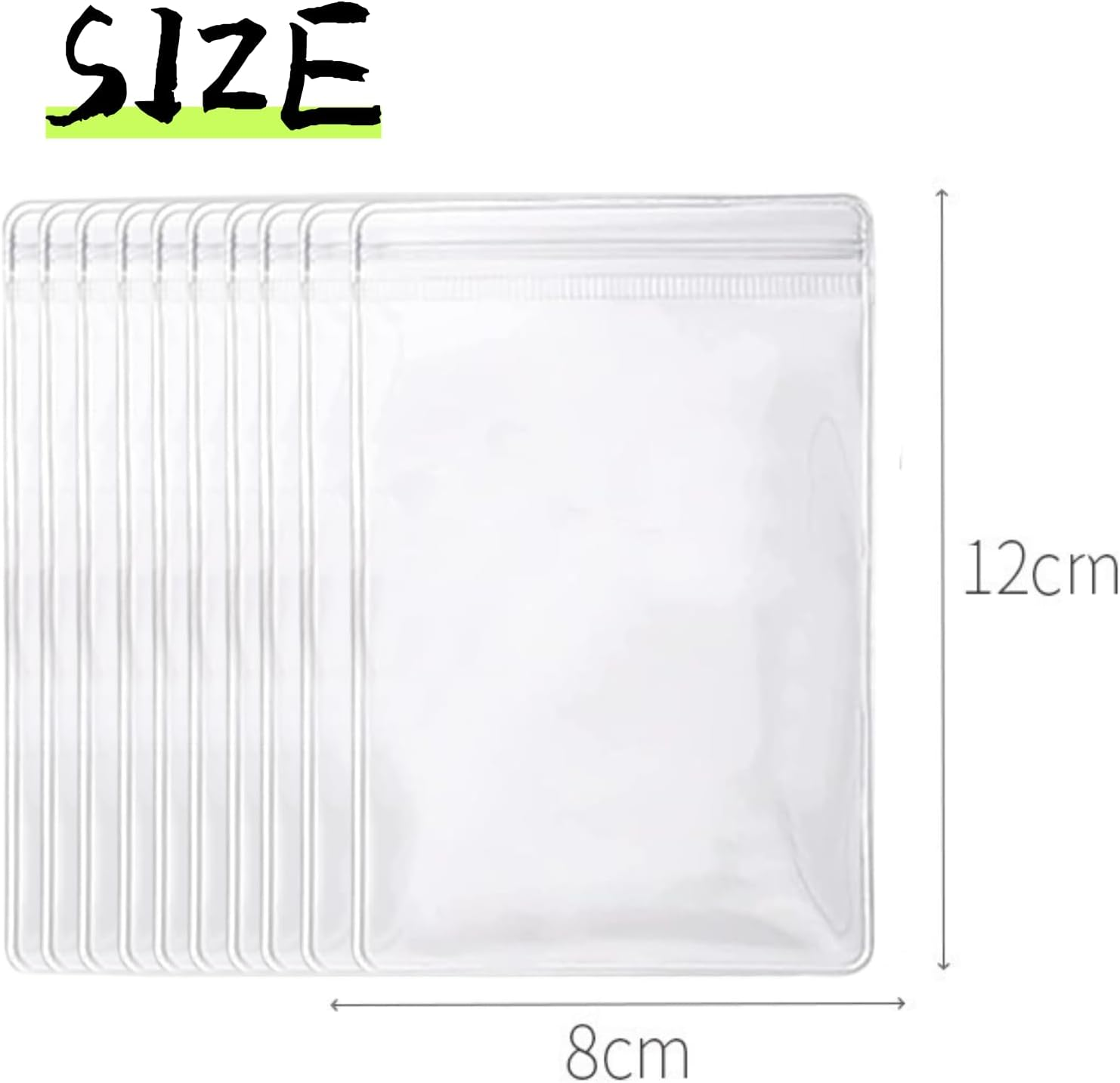 Kalione Clear PVC Storage Bags, 10 or 14 Pack, Airtight Pouches, Moisture-Proof for Medicine, Small Crafts Organization,Jewelry,Earring Ring,Necklace Organizer (10 PCS, 8Cm X 12Cm) image number 1