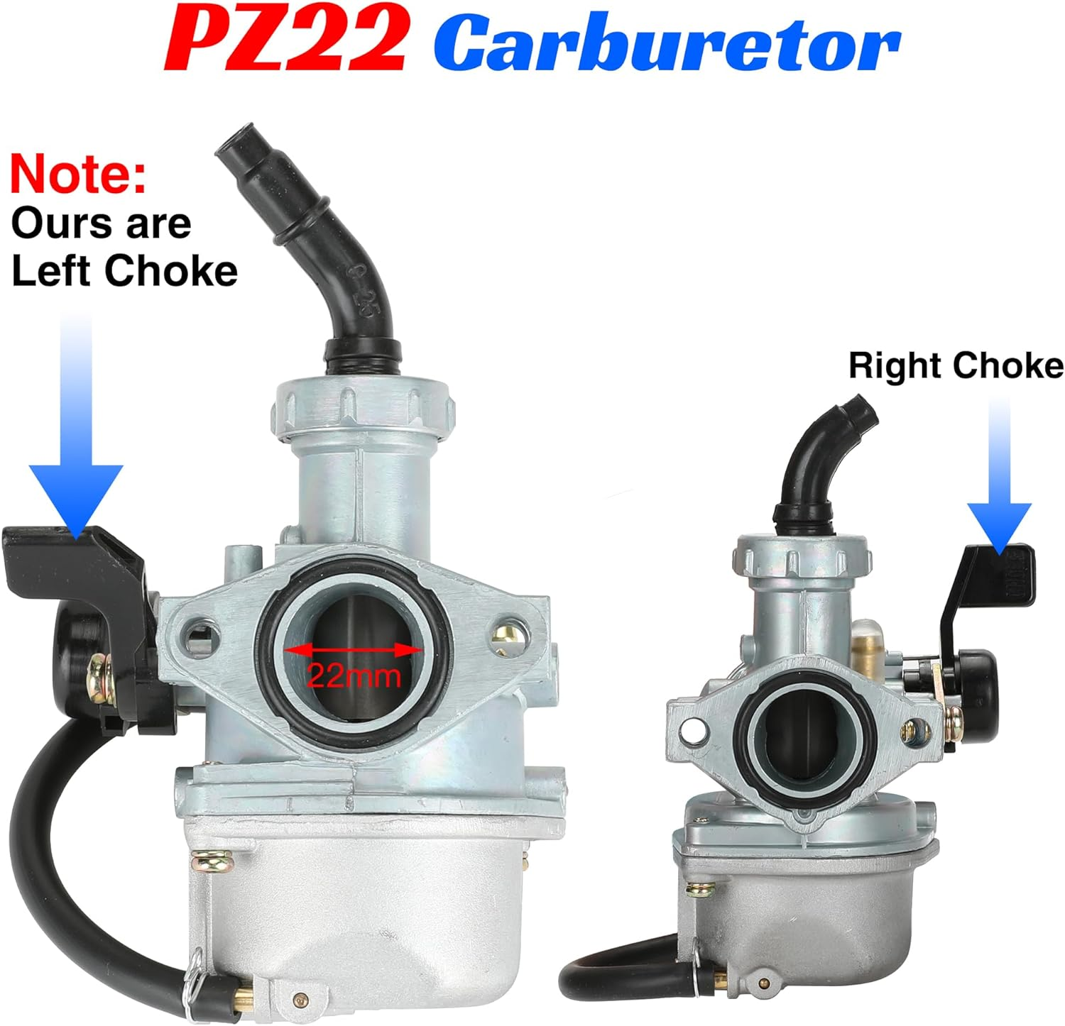 YOXUFA PZ22 Carburetor 22Mm Carb Replacement for 125Cc 110Cc SSR Taotao Pit Dirt Bike ATV XR CRF50 70Cc DB14 DB24 Coolster Apollo Blazer Parts image number 1