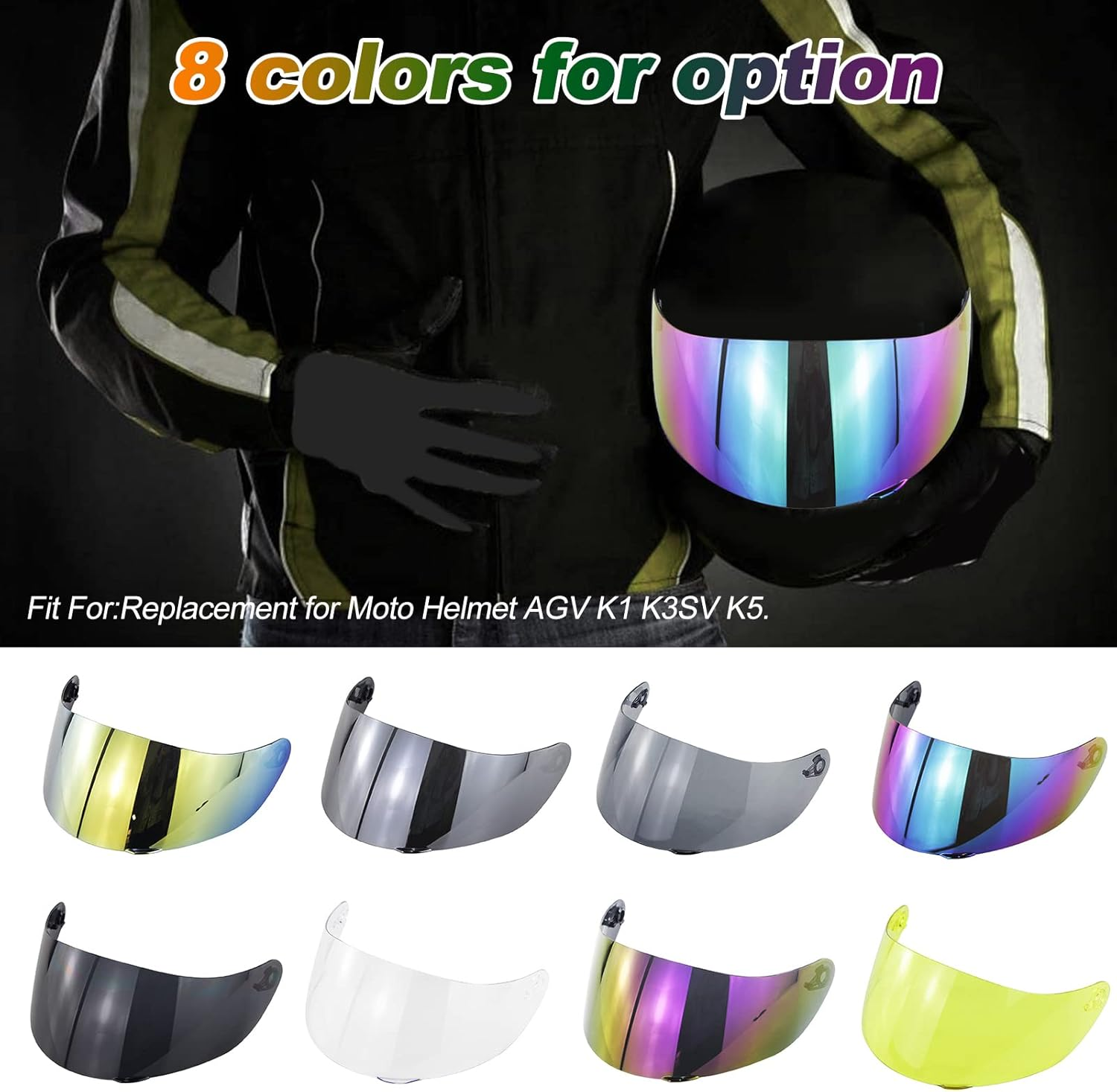 Motorcycle Wind Shield Helmet Lens Visor Replacement for AGV K1 K3SV K5 Full Face Helmet image number 3