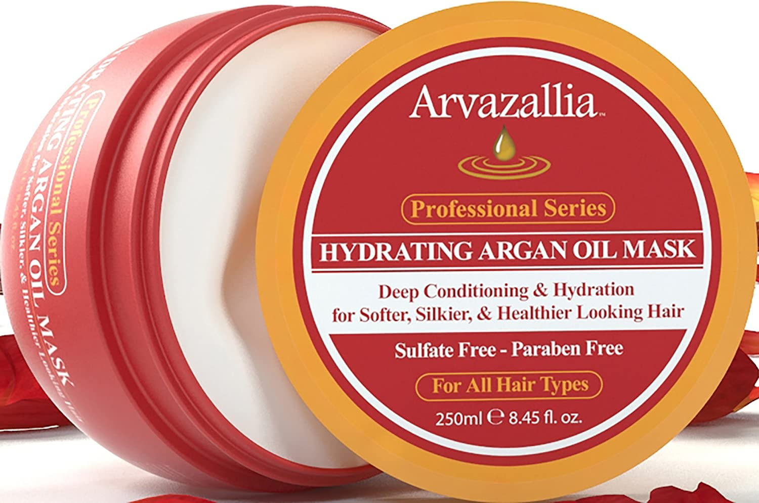 (250Ml) - Hydrating Argan Oil Hair Mask by Arvazallia - save 60 TODAY Deep Conditioner and Restorative Treatment for Dry or Damaged Hair - Guaranteed to Repair, Restore, and Revitalise Your Hair image number 1