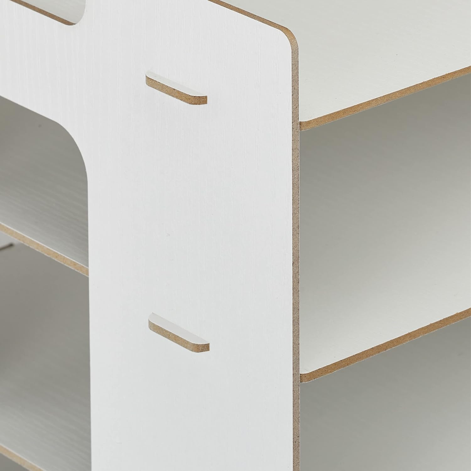 Relaxdays Filing Cabinet, 3 Compartments, Letter Tray, Office Document Organiser, A4 Format, 27 X 32.5 X 25 Cm, White, 100% Fibreboard - Natural image number 3