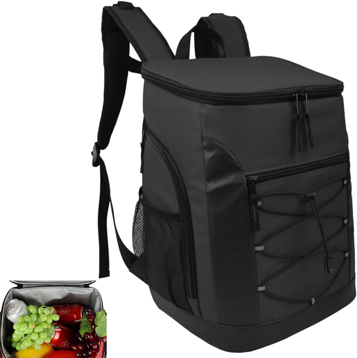 Roczential Picnic Backpack, Large Comfort Insulated Cooler Backpack, Backpack Cooler Insulated and Leakproof, Camping, Beach Fishing Travel Outdoor Leakproof Cooler Backpack 30L image number 5