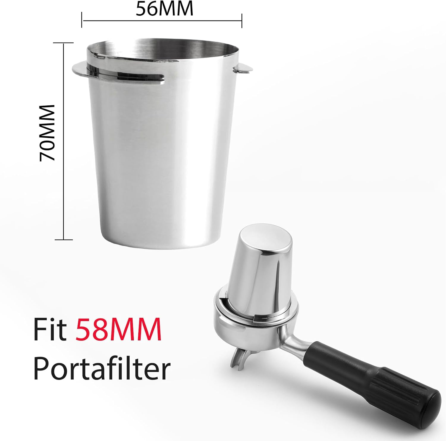 Dosing Cup 58Mm, Coffee Portafilter Dosing Cup Stainless Steel Fits 58Mm Barista Portafilter, Espresso Accessories for Espresso Coffee Machines for Barista, Home, Cafeteria image number 2