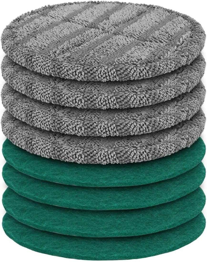 AUSWAY Mop Replacement Pads Scouring Green Scourer Microfiber Replaceable for Cordless Electric Spin Floor Cleaner Polisher Washer Sweeper image number 6
